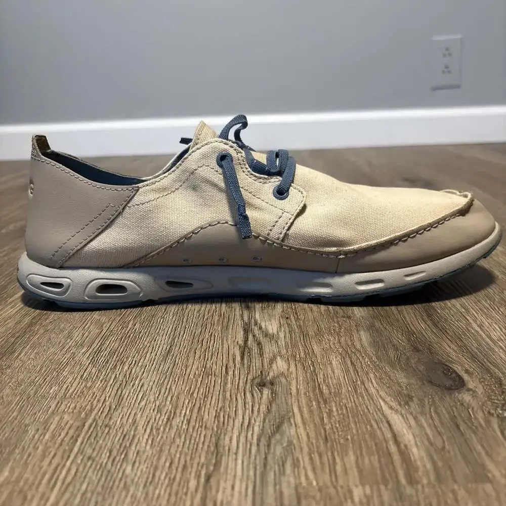 Columbia Men's sz 13M PFG Bahama Vent Loco Relaxed III Boat Shoes Ivory Canvas